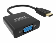 VISION Professional - Video adaptér - HDMI s piny (male) do HD-15 (VGA) se zdířkami (female) - 23 cm - černá - podpora 1080p