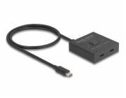 Delock - Rozdelovac/prepínac videa - 10 Gbps, obousmerný, 8K - 2 x USB-C - desktop