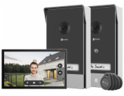 Chytrý zvonek Ezviz HP7 2-Entry Kit domácí interkom, Wi-Fi, 7" dotykový monitor, 2x interkom, IP65, černo-stířbrný