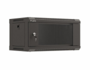 Lanberg 19" 4U 540x350 černá závěsná racková skříň se skleněnými dvířky (ploché balení)