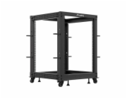 Lanberg Otevřený rack 19   15U 600x600-1100 nastavitelný černý