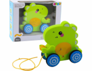 LeanToys dětská tahací hračka s dinosaurem, zvuky, zelená