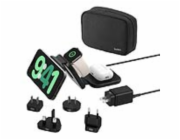 Belkin BOOST CHARGE PRO Qi2 3v1 Bezdrátová skládací cestovní podložka pro iPhone/Apple Watch/AirPods, černá + adaptéry