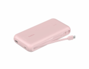 Belkin BOOST CHARGE USB-C Power Delivery PowerBanka s integrovaným USB-C kabelem, 20000mAh, 30W, růžová