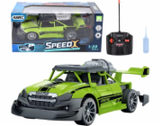 LeanToys RC auto na dálkové ovládání 1:20, světla, kouřový efekt, zelená