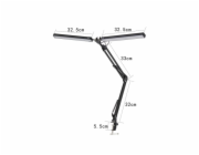 Platinet STOLNÍ KRESLÍCÍ LAMPA 20W, 2 ŽÁROVKY, 160 LED, KLIP, ČERNÁ [46005]