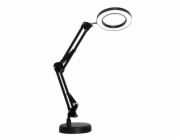 Platinet STOLNÍ KRESLICÍ LAMPA MAGNIFY 10W, 1 HLAVICE, 48 LED, 3x ZVĚTŠOVACÍ ČOČKA, PATICE, S NABÍJEČKOU, ČERNÁ [46025]