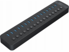 16portový HUB s přepínačem USB-A 3.0 - černý