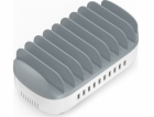 Chytrá 10portová USB nabíjecí stanice – bílá