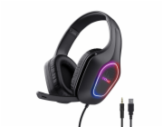 TRUST Herní sluchátka GXT 416 ZIROX, LED, USB, 3.5mm Jack, černá