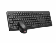Klávesnice C-TECH WLKMC-04, bezdrátový combo set s myší, černý, USB, CZ/SK