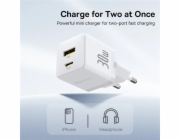 Nabíječka do sítě Baseus Palm 30W, 1xUSB, 1xUSB-C bílá