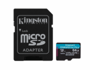 KINGSTON microSDXC 64GB Canvas Go Plus + SD adaptér