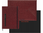 Moleskine Shine sběratelská sada, aktovka + plnicí pero Kaweco + nedatovaný diář, metalická červená