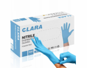 Clara Nitrilové rukavice bez pudru, 100 ks, velikost XL, modré