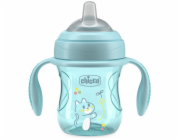 Chicco Tréninkový hrnek s měkkým výlevkou tyrkysový 4m 200 ml