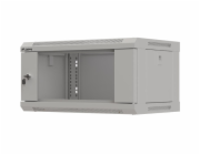 Lanberg Nástěnná instalační racková skříň 19" 4U 540x350 s šedými skleněnými dveřmi (ploché balení)
