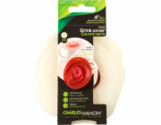 Charles Viancin ROSE 11,5 cm 2  Silicone Drink Covers white/red