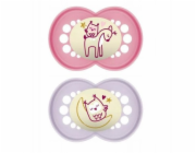 MAM BABY Dudlík MAM-6+ ORGINAL NIGHT PLANET LOVE pro holčičku