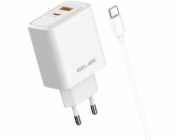 Beline Nabíječka 45W GaN USB-A/USB-C do zásuvky + kabel USB-C/USB-C BLN2CW45C bílá