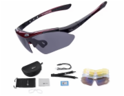 RockBros Polarizační cyklistické brýle 10001 - SET černé a červené Polarizační cyklistické brýle 10001 - SET černé a červené