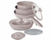 Sada nádobí s titanovým povrchem 9 ks Taupe Collection BH-8255