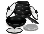 Sada nádobí s titanovým povrchem 12 ks Matte Black Collection BH-8248