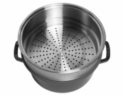 Staub La Cocotte 24cm round,  with Steamer Insert, Black