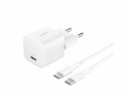 Belkin BOOST CHARGE™ 25W USB-C Power Delivery PPS nástěnná nabíječka + 1m USB-C na USB-C kabel, bílá