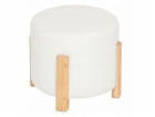 Atmosphera Pouf bouclé O 37,5 cm s bambusovými nohami