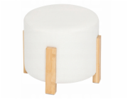 Atmosphera Pouf bouclé O 37,5 cm s bambusovými nohami
