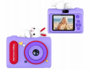 Xrec Digitální fotoaparát 40mp HD fotoaparát s objektivem pro selfie pro děti, MP3 hry / H05 / Fialový králík