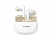 Bezdrátová stereo sluchátka True wireless Hexagon 7, bílo/béžová