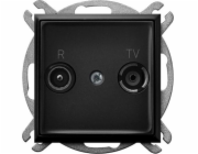 Ospel Průchozí zásuvka ARIA RTV 10 dB černá metalická GPA-10UP/m/33