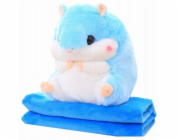 Trusty DŮVĚRLIVÝ KŘEČEK S DEKOU, DEKOU, POLŠTÁŘEM, VELKÝM PLYŠOVÝM MASKOTOM, MODRÝM