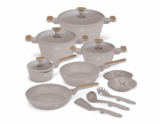 Sada nádobí s titanovým povrchem 15 ks Taupe Nordic Collection BH-8344