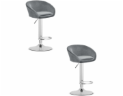 Leobert Stolička EAST - sametově šedá / chromovaná podnož x 2
