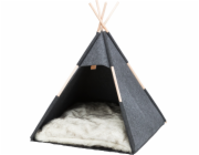 Trixie uzavřený pelíšek Tipi pro psy/kočky, antracitový, polyester, 70 x 70 x 70 cm
