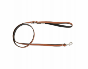 Collar Kožené vodítko pro psy, koňakové/černé, střední délka, 20 mm/120 cm