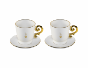 Bialetti Set 2 Cappuccino Cups  incl. saucers Pure Gold