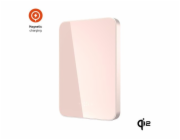 Powerbanka FIXED MagZen 5 Crystal s Qi2 a MagSafe, 5 000 mAh, růžová
