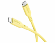 Goobay USB 2.0 Silikonkabel gelb, USB-C Stecker > USB-C Stecker (gelb, 1,5 Meter, PD 60 Watt)