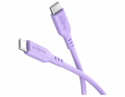 Goobay USB 2.0 Silikonkabel lila, USB-C Stecker > USB-C Stecker (lila, 1,5 Meter, PD 60 Watt)