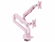 AROZZI ALZARE NEO DUO Pink/ stolní držák pro 2 monitory/ plynový píst/ kovový/ růžový