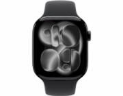 Apple Watch Series 11 GPS + Cellular 46mm Jet Black Aluminium Case with Black Sport Band - M/L