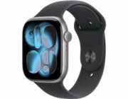 Apple Watch Series 11 GPS + Cellular 46mm Space Grey Aluminium Case with Black Sport Band - M/L