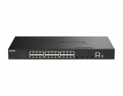 D-Link SmartPro DGS-1530-28P - Prepínac - inteligentní - 24 x 10/100/1000 (PoE+) + 4 x 10 Gigabit SFP+ - desktop, Lze montovat do rozvadece - PoE+ (370 W)