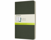 Moleskine Sada 3 zápisníků Cahier, L, 13x21cm, bez potisku, 80 stran, myrtově zelená