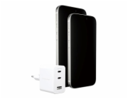 empower by PanzerGlass - Sítový adaptér - 70 watt - napájení Power Delivery 3.1 - 3 výstupní konektory (2 x USB-C, USB typ A) - stríbrne bílá