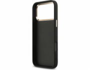 Guess PU Leather 4G Metal Logo Gold Frame kryt iPhone 17 Pro Max čierny